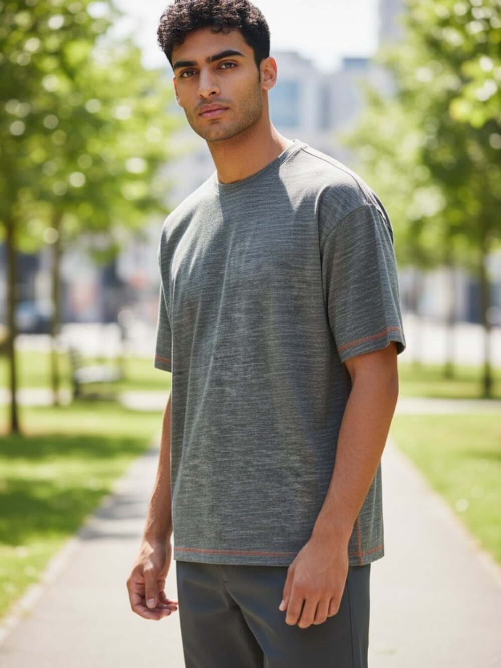 Tommy Bahana Sunday's Best Crew NWT Size XL Distressed Grey - Picture 2 of 5